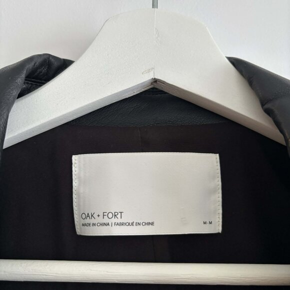 Oak + Fort Women’s Oversized Vegan Leather Blazer - Size M - Picture 6 of 7